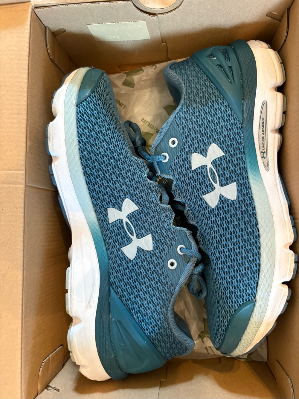 Under Armour Teal Blue Mesh Athletic Running Shoes